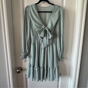 Long‎ Sleeve Sage Green Dress